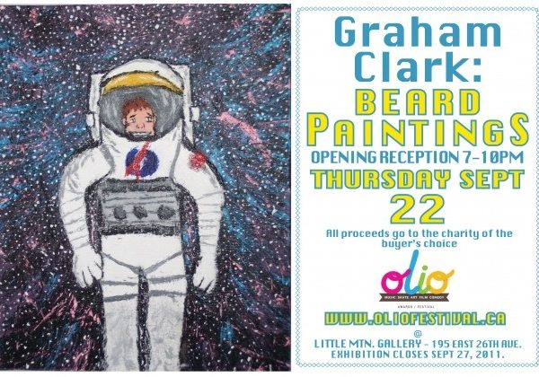 Graham Clark paints with his beard for charity