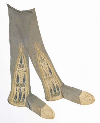 A pair of men’s stockings from the late 18th or early 19th century