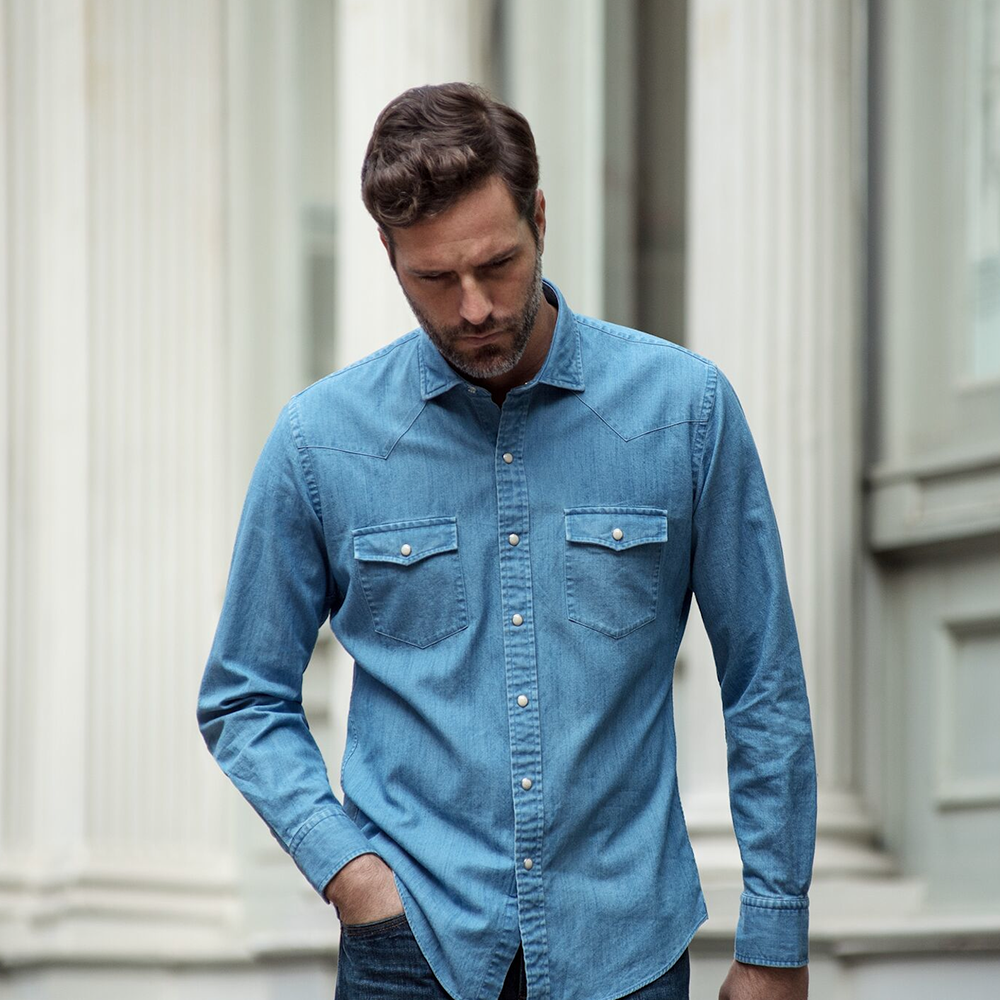 Buy online Men Dark Blue Solid Long Sleeves Denim Casual Shirt from shirts  for Men by Ftx for ₹709 at 57% off | 2024 Limeroad.com