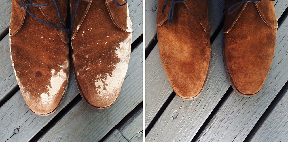 cleaning light suede shoes