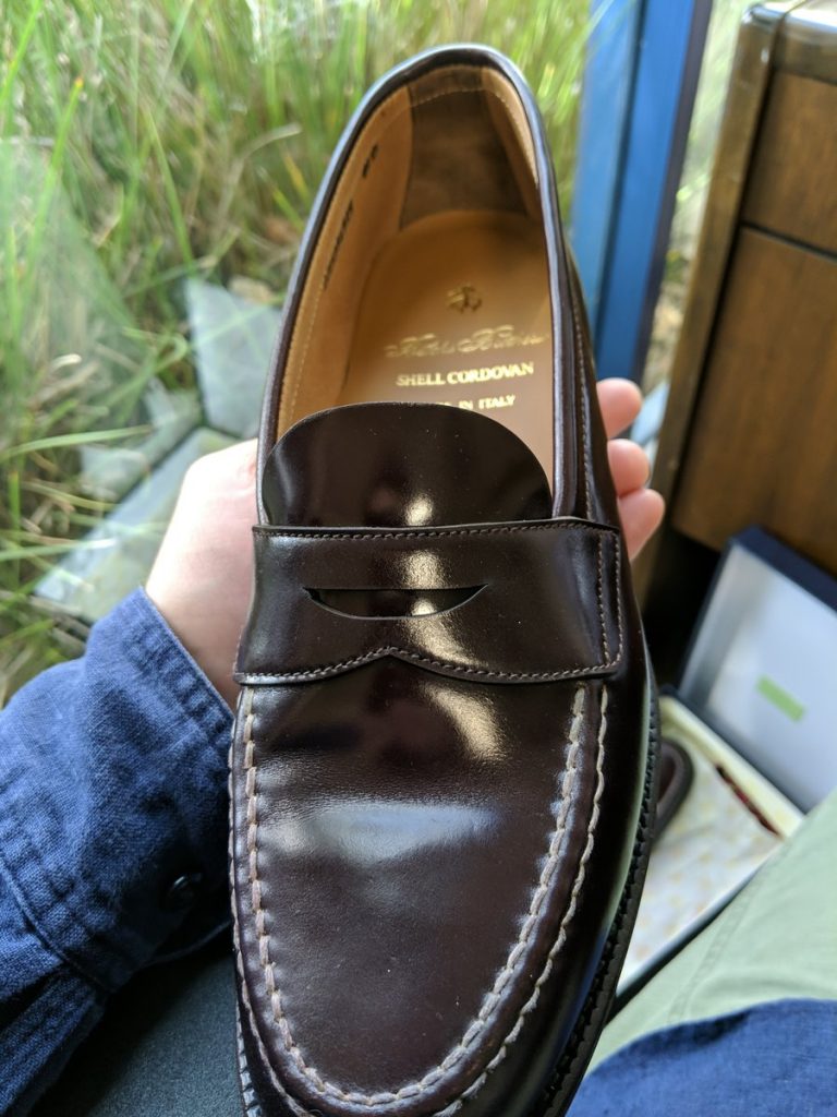 cordovan unlined penny loafers