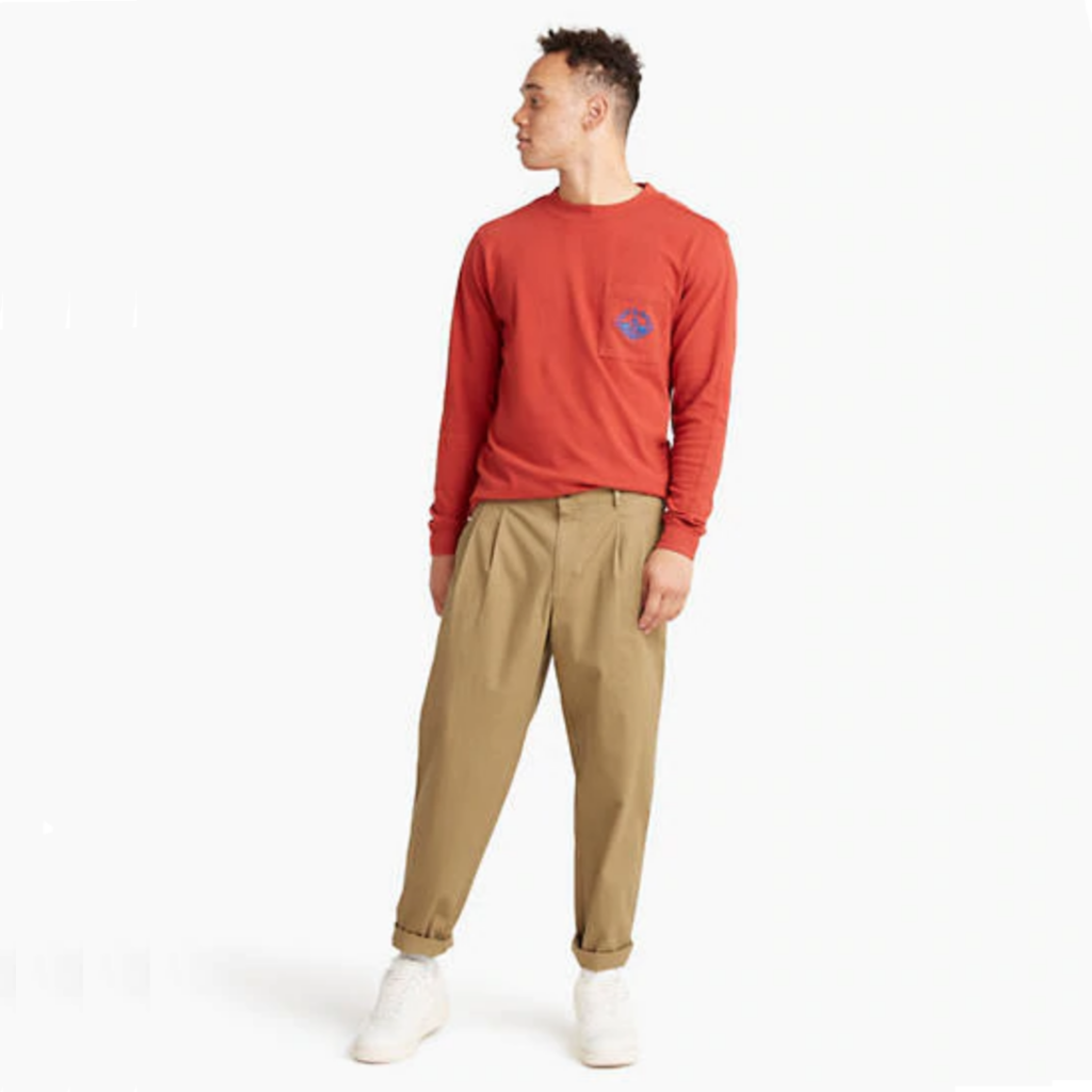 double pleated chinos
