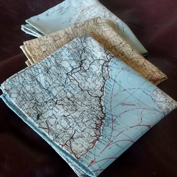 Mid-Century Escape Map Silk Pocket Squares are Back!